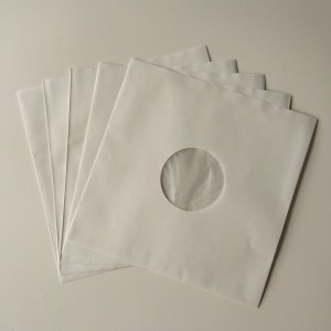 33RPM fehér kézműves papírlemez belső hüvelyek, lyukakkal ellátott, 12 vinillemezhez