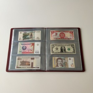 Piros pénznem tároló kötőanyag album gyűjtő