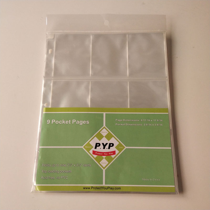 9 zseb poli játékkártyatartó oldalvédők műanyag kötőanyag lap